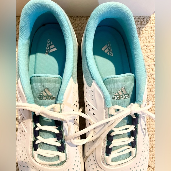 Adidas Women’s Adipure Sport Golf Shoes 8.5 White/Blue - Picture 5 of 7